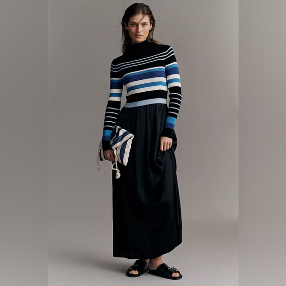 Anthropologie Dresses & Skirts - NWOT Anthropologie Thea Long-Sleeve Twofer Maxi Dress Sz XS